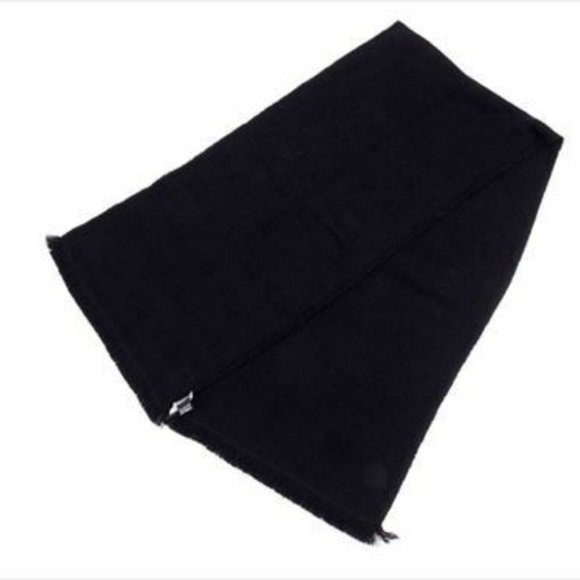 Dior Homme Scarf Black Wool 100% Mens Authentic Used - Picture 3 of 6